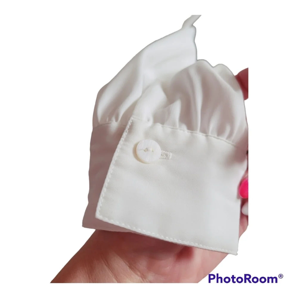 NWOT Cleo Petites White Button Down Blouse - Picture 3 of 7